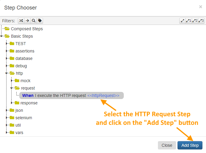 Select HTTP Request Step