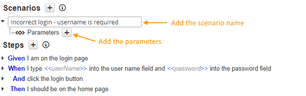 Add Scenario Parameter Button